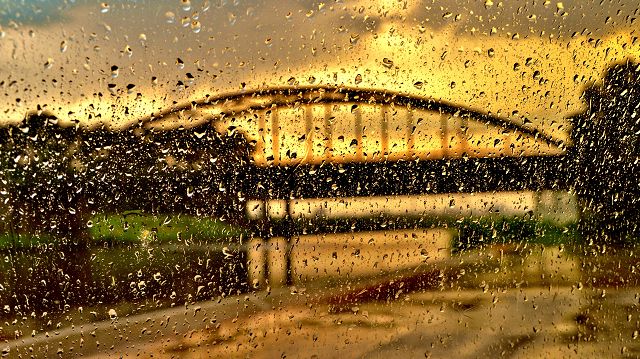 Lahde-Regen und Sonne am Kanal